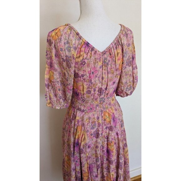 Spell Hibiscus Lane Midi Dress Musk Pink BNWT - Picture 6 of 7